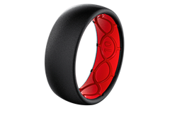 Solid Midnight Black & Raspberry Red Ring