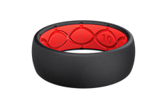 Solid Midnight Black & Raspberry Red Ring